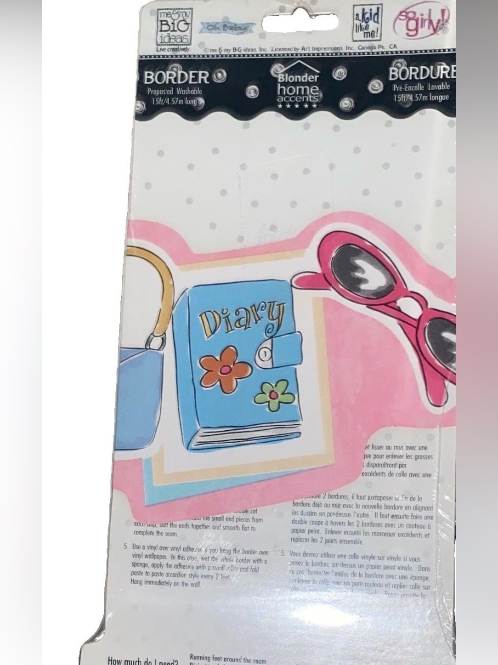 Wallpaper Border Y2K So Girly Me And My Big Ideas Diary Purse Skate CD Phone Bag